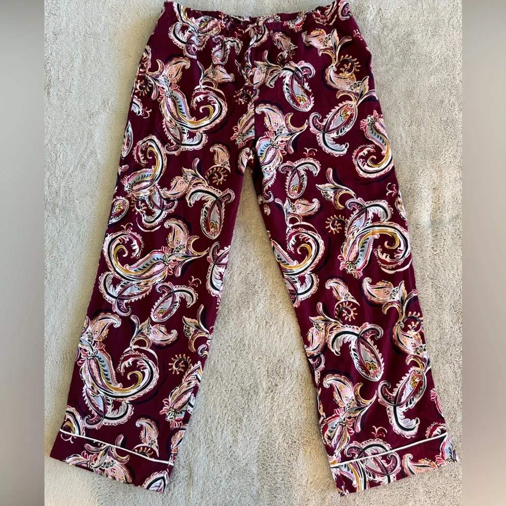 NWT Liz Claiborne Burgundy Paisley Pajamas size XXL - Picture 3 of 10